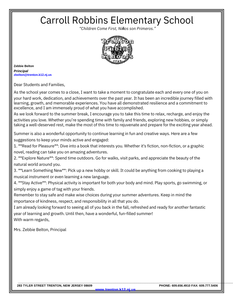 Home Carroll Robbins Elementary School